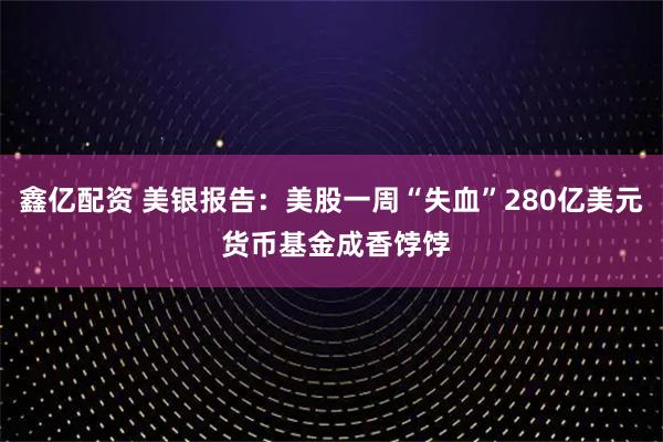 鑫亿配资 美银报告：美股一周“失血”280亿美元 货币基金成香饽饽